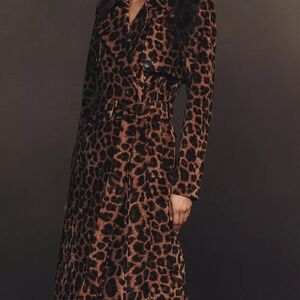 Avec Les Filles Brown Leopard Coat